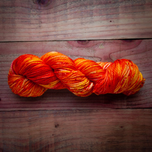 FIRESTARTER Orange Handspun Yarn - 288 Yards total - #5 Bulky Merino W –  Humphrey's Handmade
