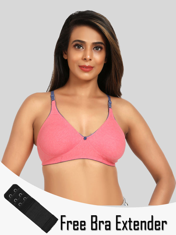 BEWILD Full Coverage Bra for Women and Girls/Ladies/Non  Wired/Cotton/t-Shirt/Everyday-Casual/Regular/Soft Fabric Combo Pack White  Bra
