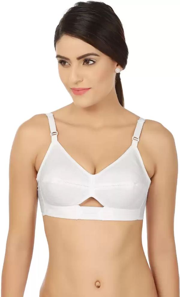 Pure Cotton Bra with Chikan Embroidery Work on both Cups Full Coverage  (Combo Pack of 2)