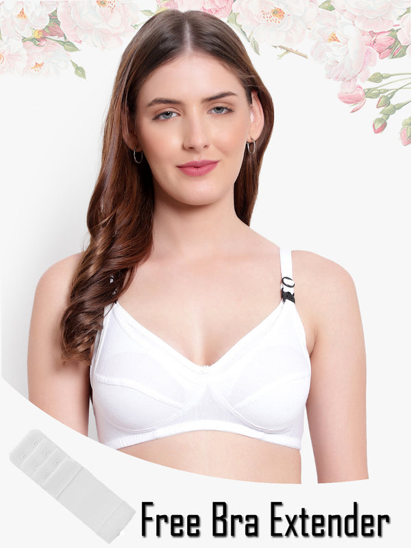 Générique Womens Cotton Bras Non Wired Pull Bras Women 2023 White