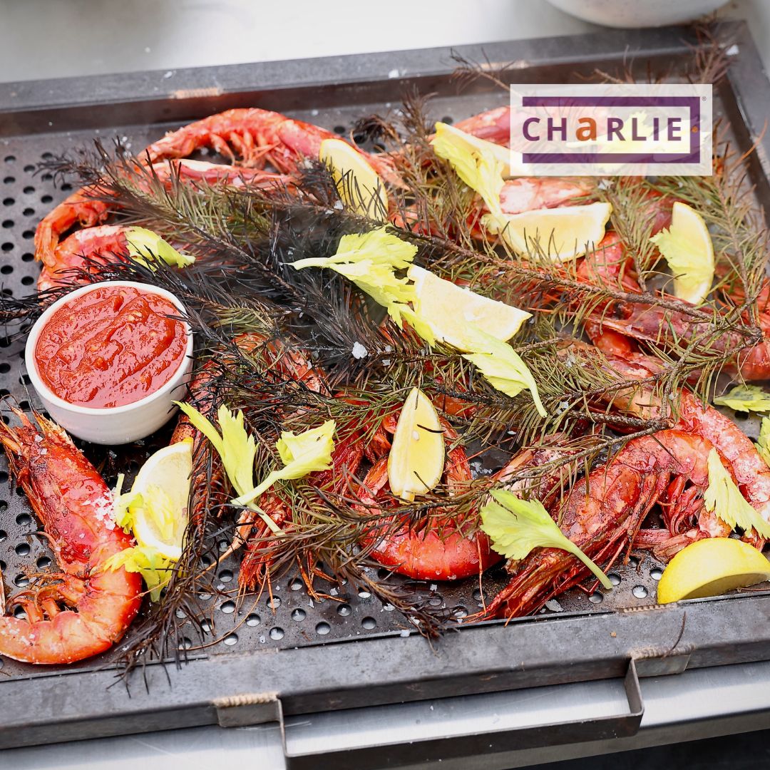 BBQ prawns with bloody mary dipping sauce