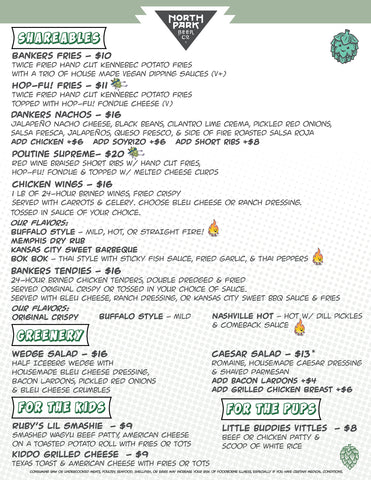 Bankers Hill Food Menu Daily Page 1