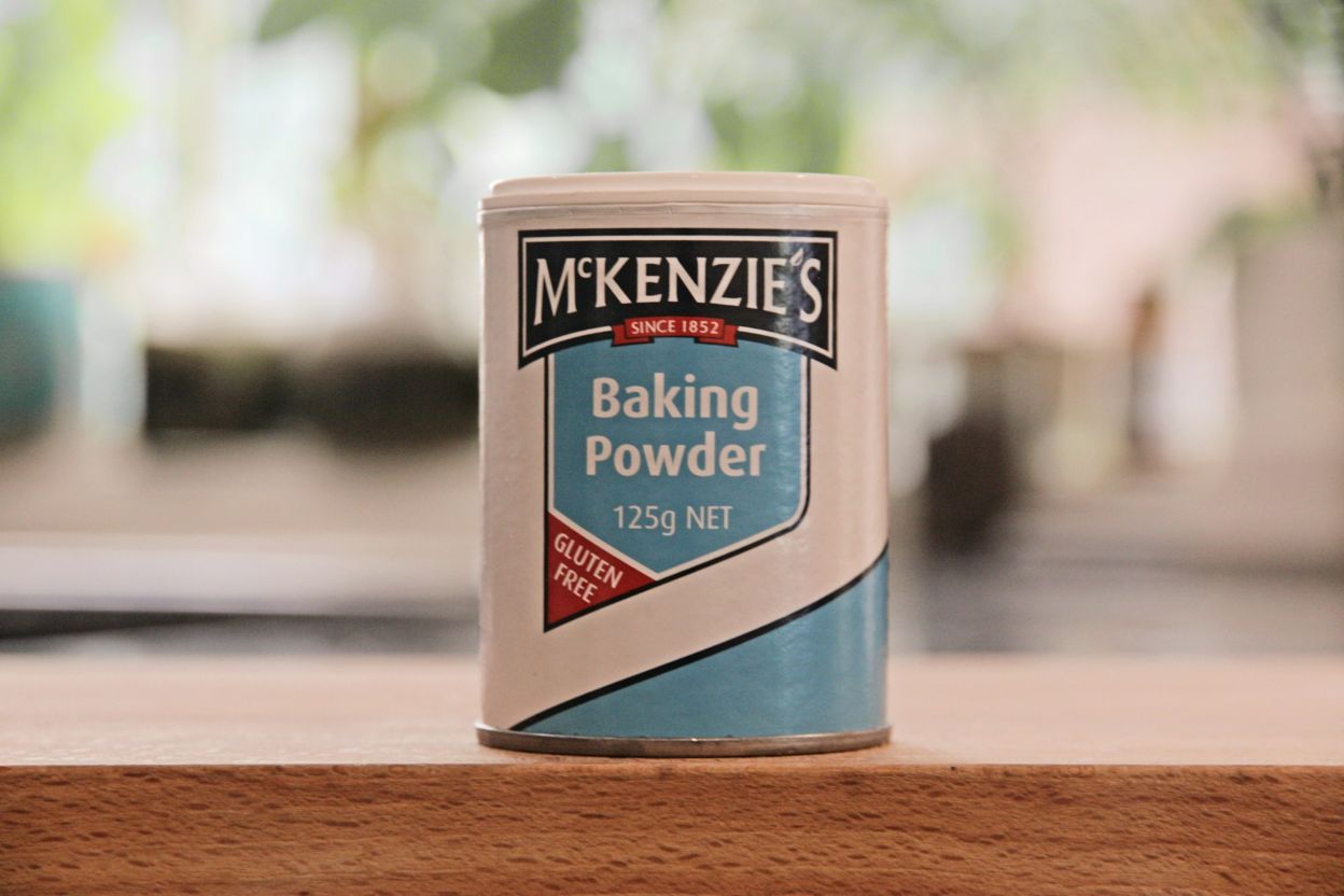 A container of baking powder