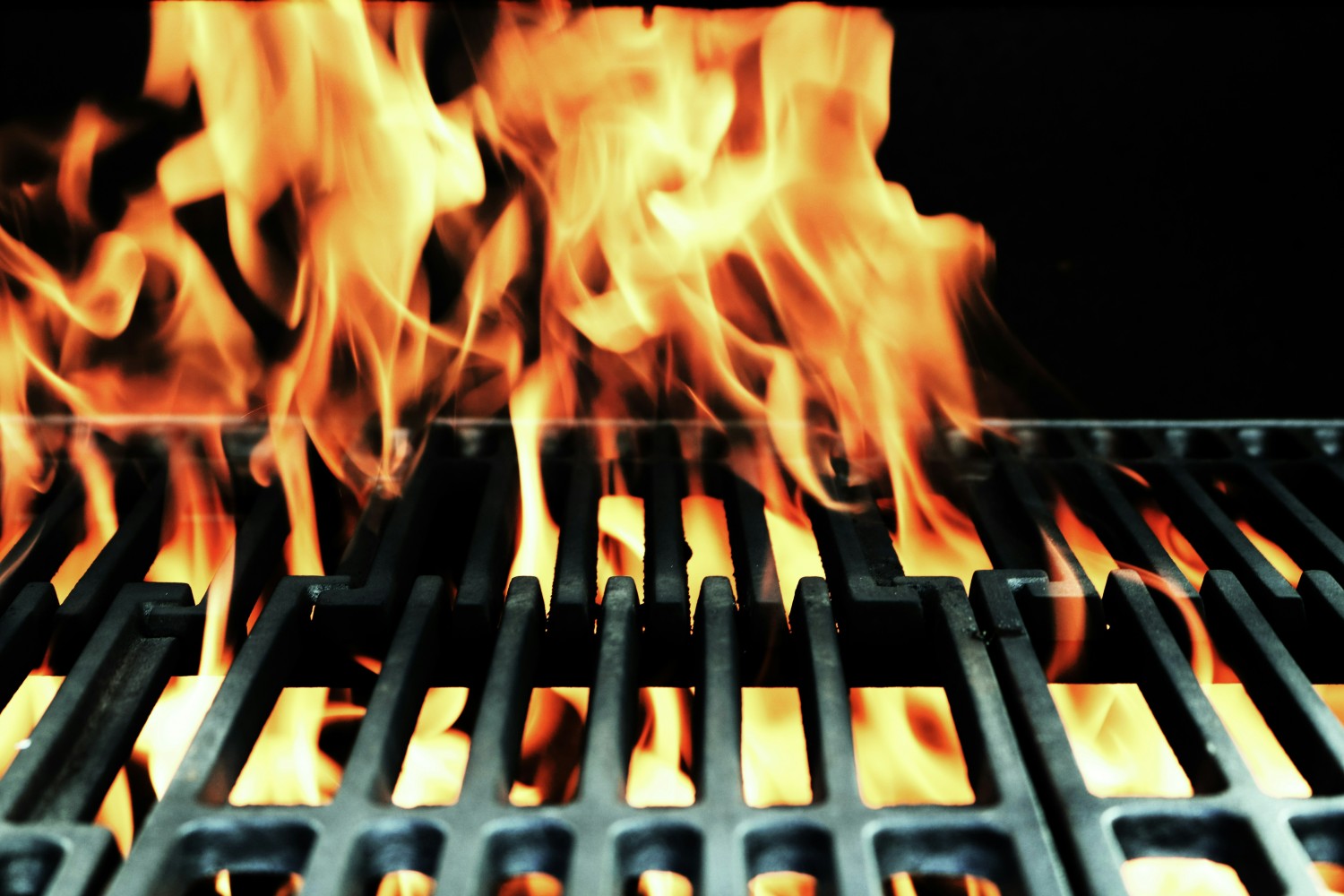 A fiery grill grate