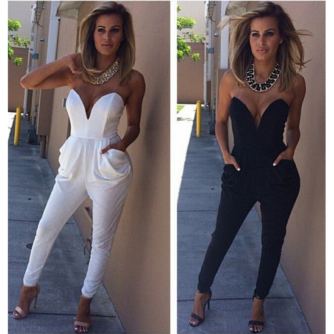 plunging v neck jumpsuit