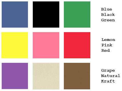 Envelope colors for 5x7 Folded Cards