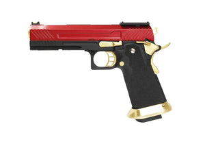 AW Custom Hi-Capa Competition Grade Gas Blowback Airsoft Pistol (Color: Red / Gold) - Shop Underground Airsoft - Competition Pistol Belt