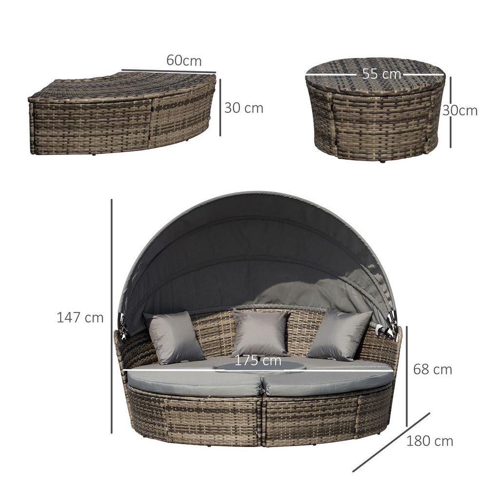5 Piece Black Poly Rattan Garden Furniture Set with Cushions – Aspect  Homeware