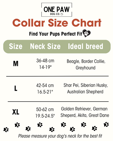 tactical dog collar size chart