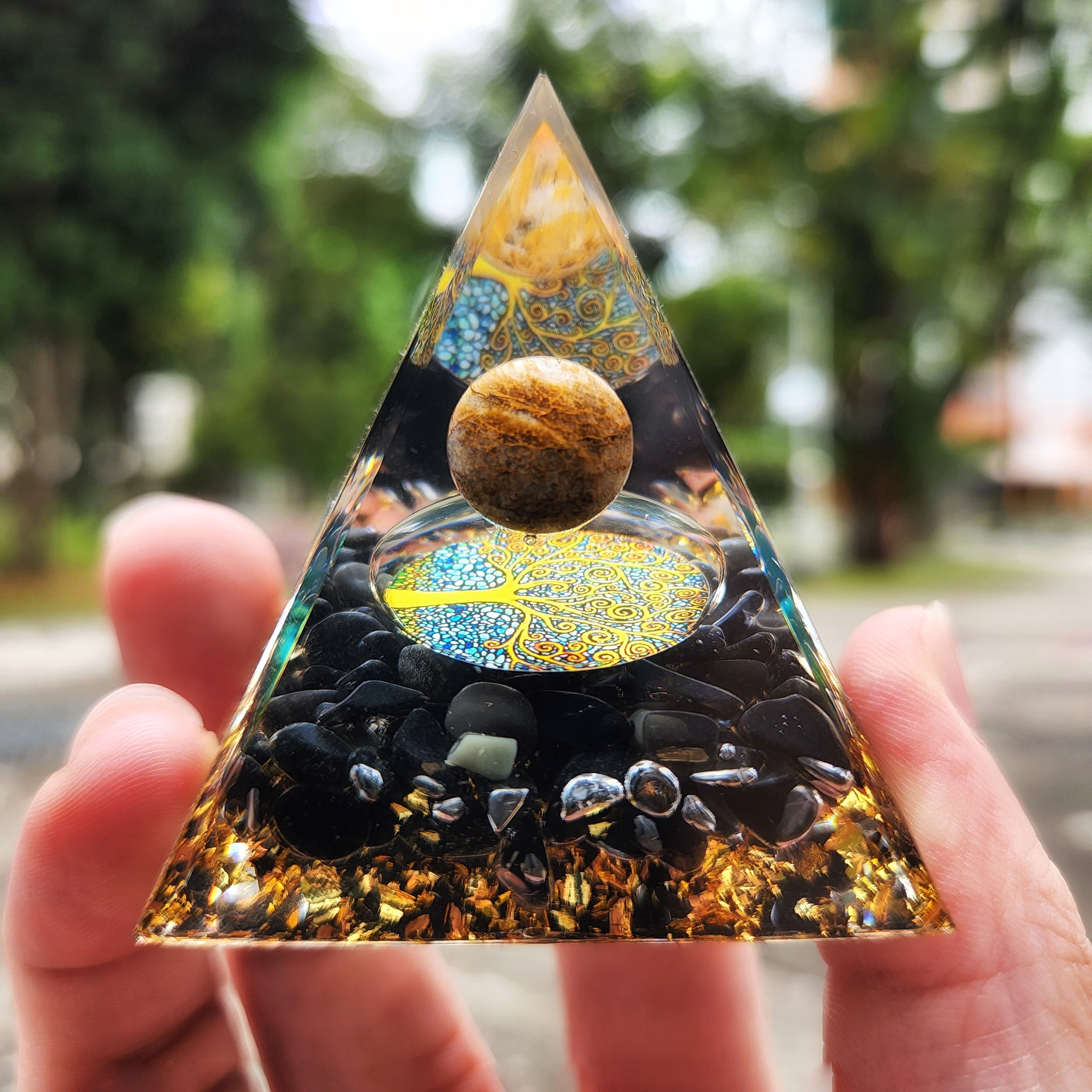 Tiger Eye Obsidian Pyramid (Abundance)