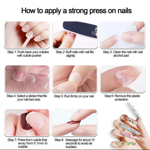 NO.95Amourwa customT Type Short Nail Resuable Press On Nail