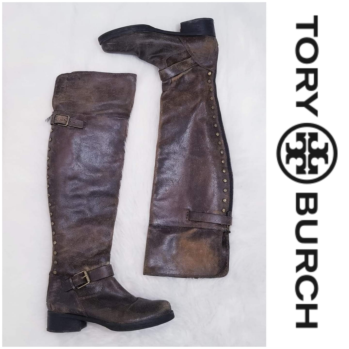 Tory Burch Leather Tarulli Over The Knee Boots - Size 10 – The Shop District