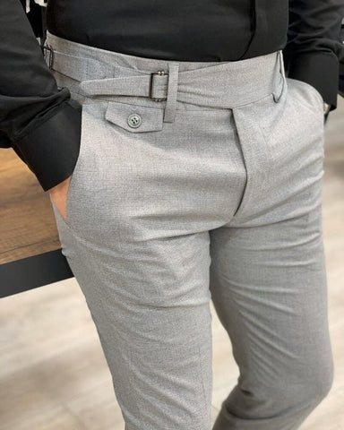 Ash Grey Men Formal Pants by Italian Vega® – Italian Vega™