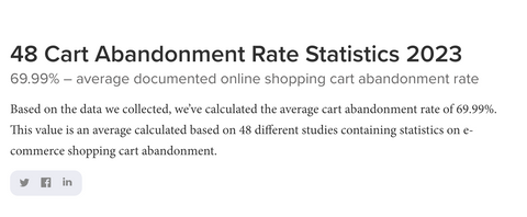 引用元：46 Cart Abandonment Rate Statistics｜Baymard Institute