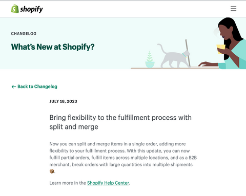 Shopify changelog