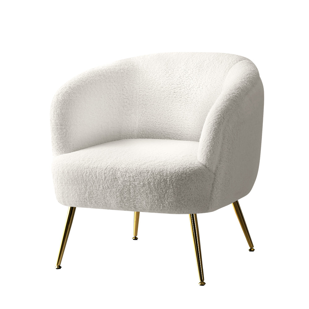 white sherpa accent chair