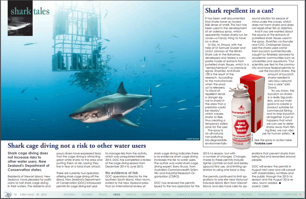 X-Ray Magazine SharkTec shark repellent coverage