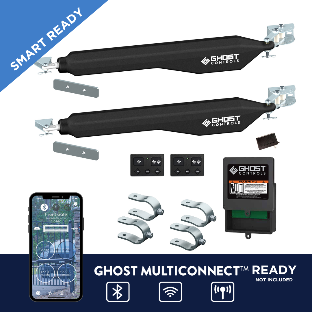 DD2U Decorative Dual SMART Ready Automatic Gate Opener Kit with Tube Gate Brackets