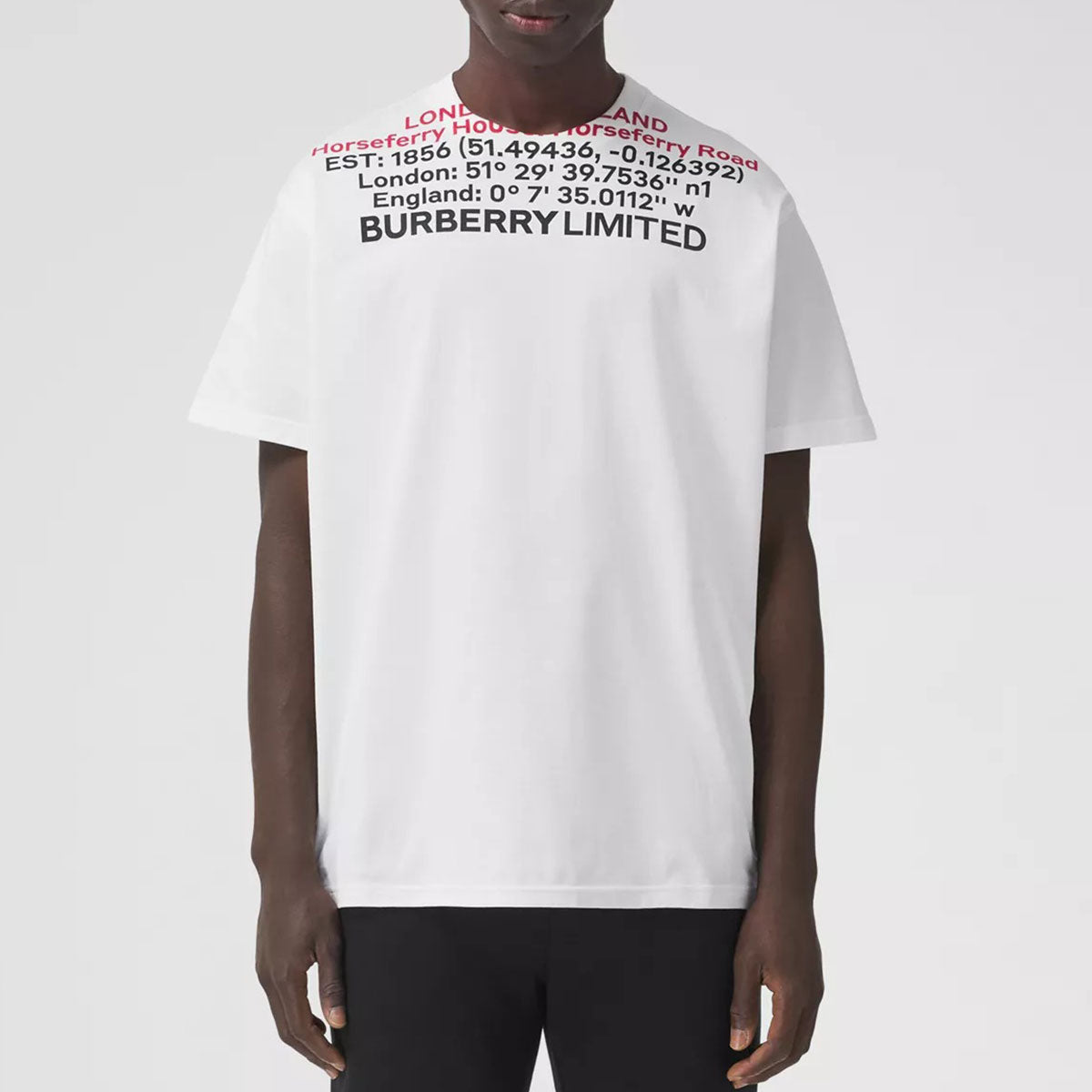 Burberry ロケーションプリント コットン オーバーサイズTシャツ S-