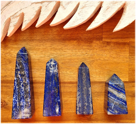 lapis lazuli towers on table