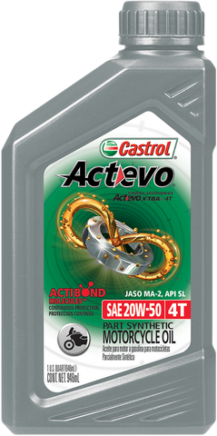 CASTROL Act Evo® Semi-Synthetic 4T Engine Oil - 20W-50 - 1 U.S. quart 15D7CF