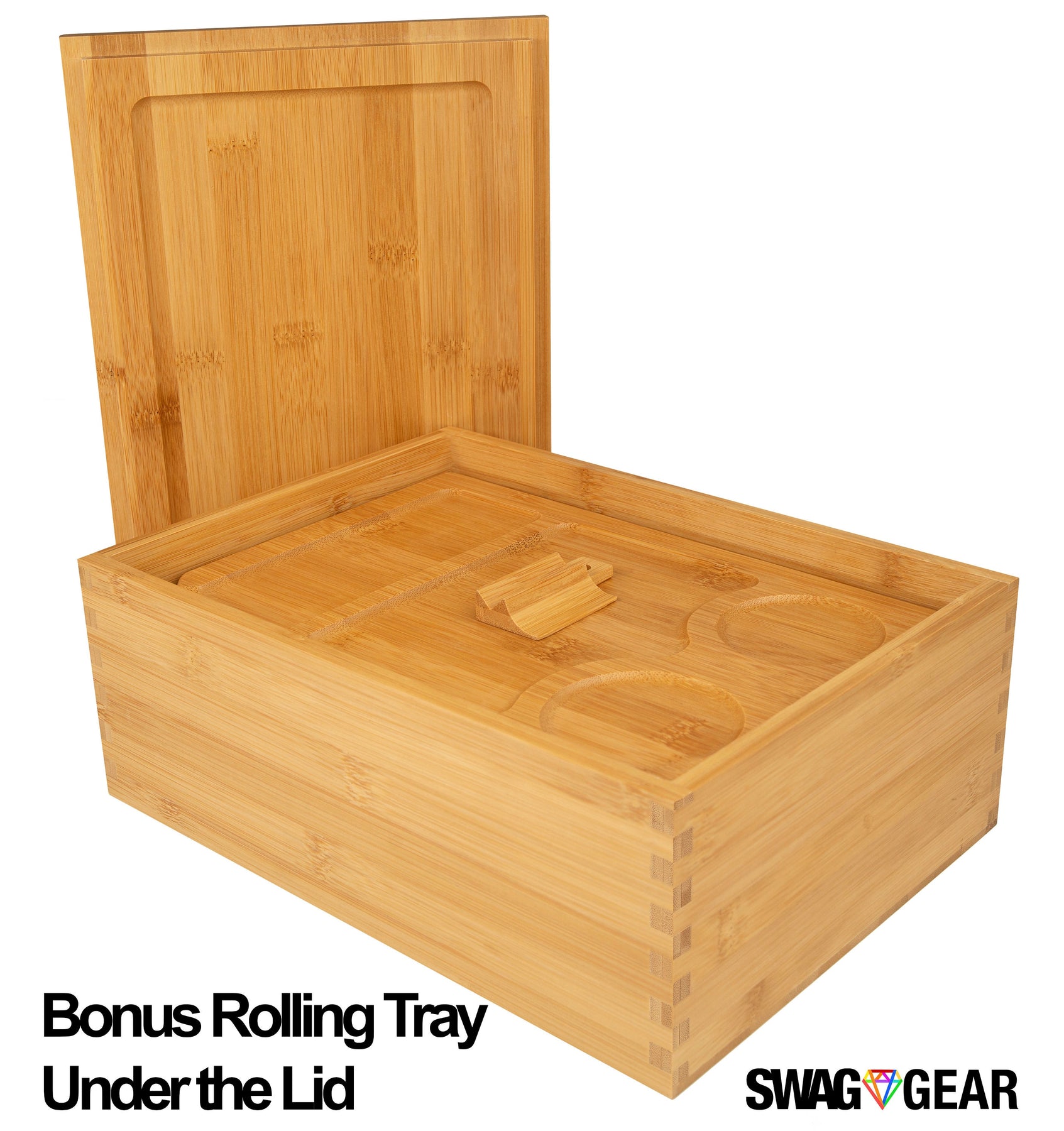 Large Wooden Keepsake and Storage Box with - Lid Wood Stash Box with R –  Swag Gear