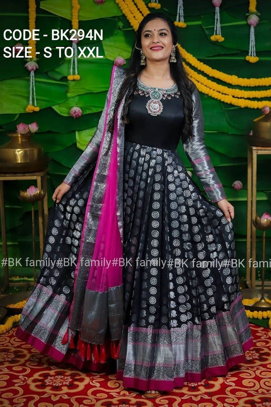 Kalamkari Pattu Dress Indian Traditional Dress Party Wear Gown Floor Length  Gown -  Canada
