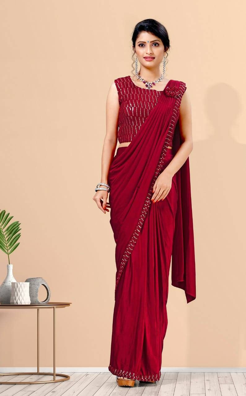 Ready to wear Saree, one minute saree, ready-made saree blouse attache –  shakthistyles