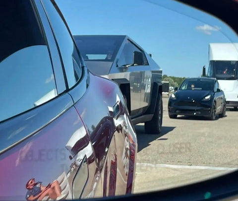 Tesla Cybertruck and Semi Spotted at the Michigan Speedway Event