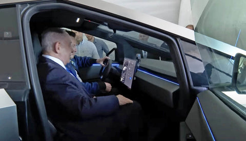 Musk and netanyahu test drive Tesla Cybertruck