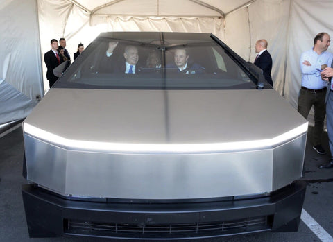 Musk and netanyahu test drive Tesla Cybertruck