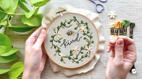 Bee Kind Embroidery Kit and Pattern for Beginners