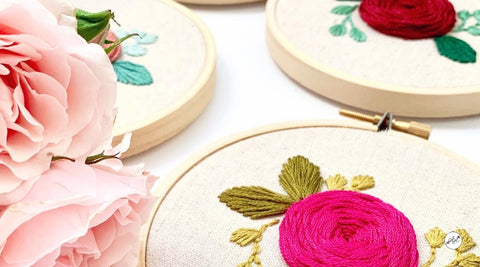 Rose Embroidery Kit for Beginners from Haley Hamilton Art