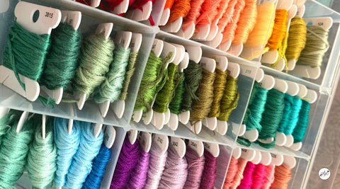 Organizing Embroidery Thread onto Bobbins in a Bobbin Box 