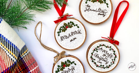 Custom embroidered holiday ornaments 
