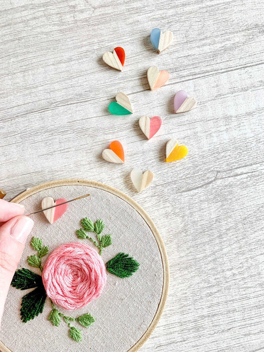 Small Needle Minders | Engraved flowers