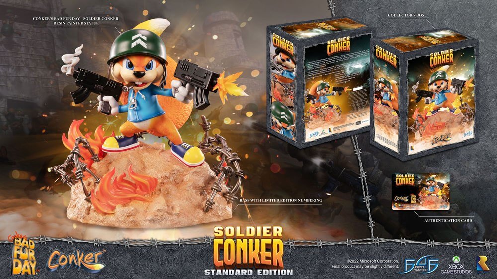 Conker: Conker's Bad Fur Day Statue Soldier Conker 33cm - PREORDER - Scale Statue - First 4 Figures - Hobby Figures UK