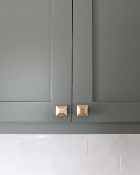 Sage Cabinets Satin Brass Knobs