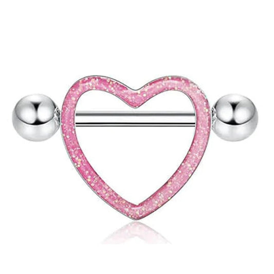 1PC/2PCS Cute Love Heart Nipple Shield Ring Cubic Zircon Nipple