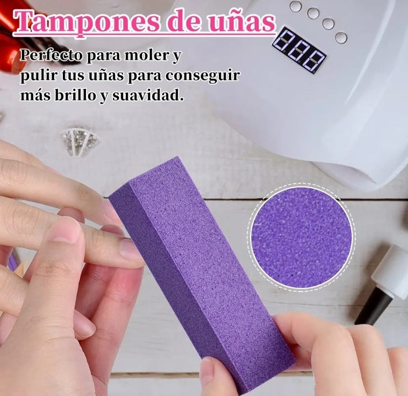 Lima Cuadrada Esponja Manicure Uñas Bloque Pedicure Tampón Taco – Yaoli