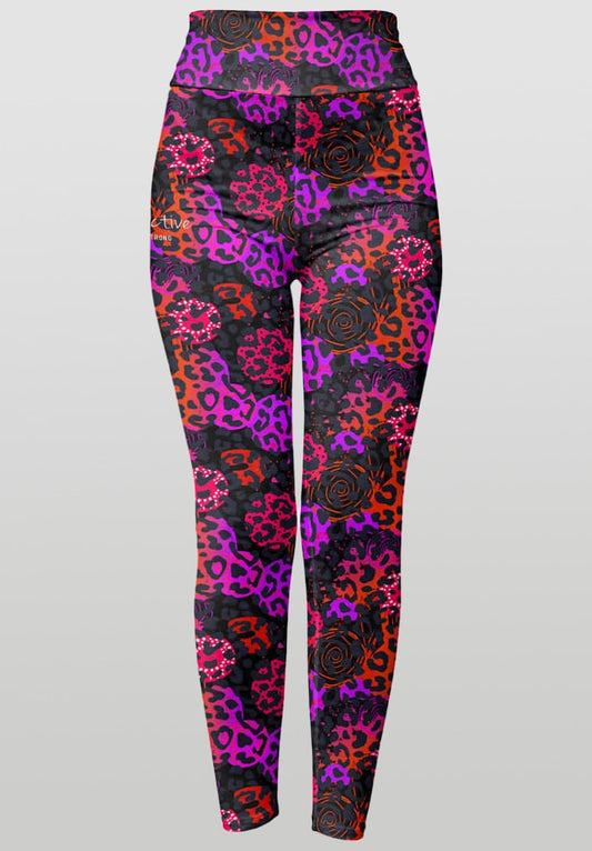 Women's Gym Leggings, High Waisted - Pink Flare – LC Activewear