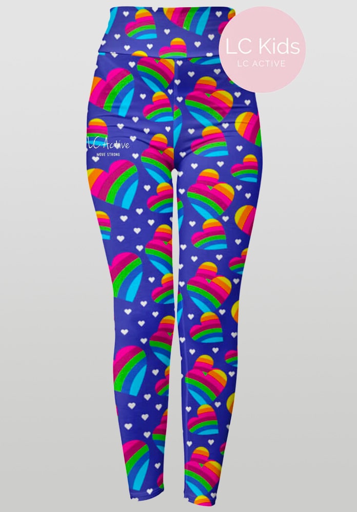 Sports Leggings in Techno Fabric & Floral Side Stripes for Girls -  terracotta, Girls