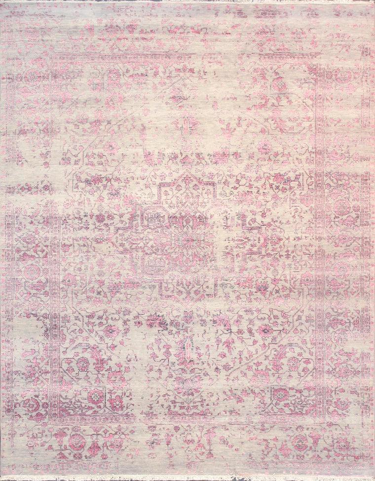Canvello Transitional Hand Knotted Bsilk & Wool Area Rug - 8' X 10'1"