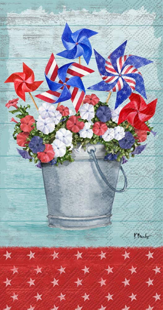 Paper Guest Towels 16 count Patriotic Pinwheel 4th of July