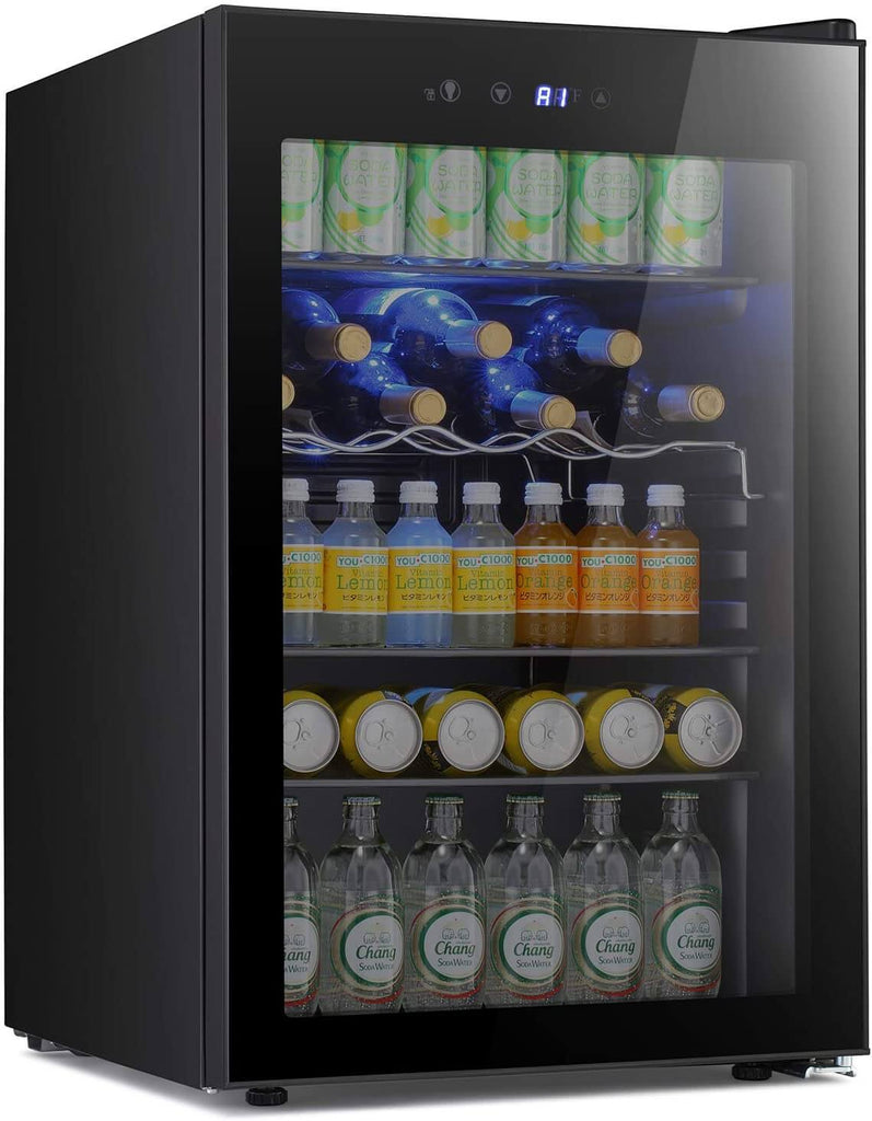 Antarctic Star Mini Fridge Cooler - 60 Can Beverage Refrigerator Glass Door  for Beer Soda or Wine –Small Drink Dispenser Machine Removable for Home