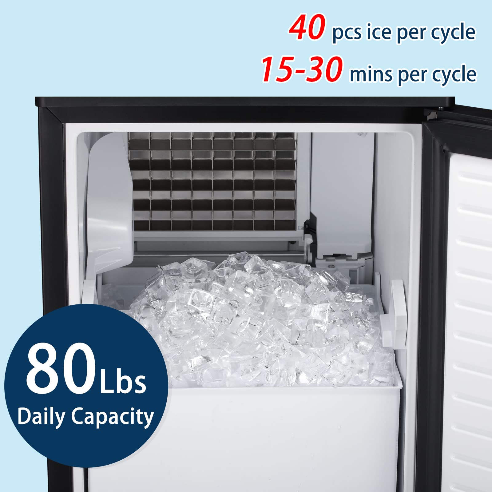 Antarctic-Star Commercial Ice Maker, Free Standing and Built In Ice Maker