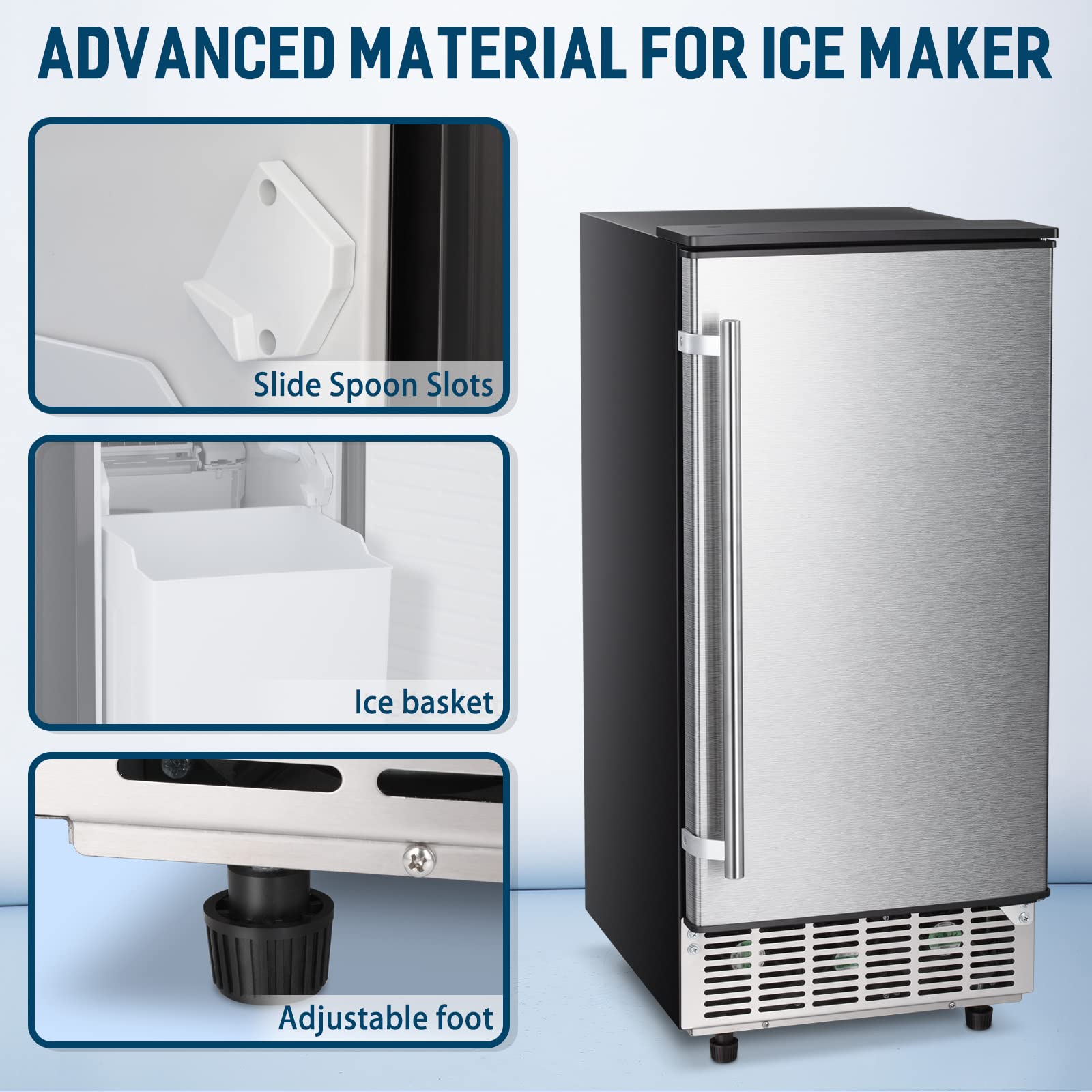 Antarctic-Star Commercial Ice Maker, Free Standing and Built In Ice Maker