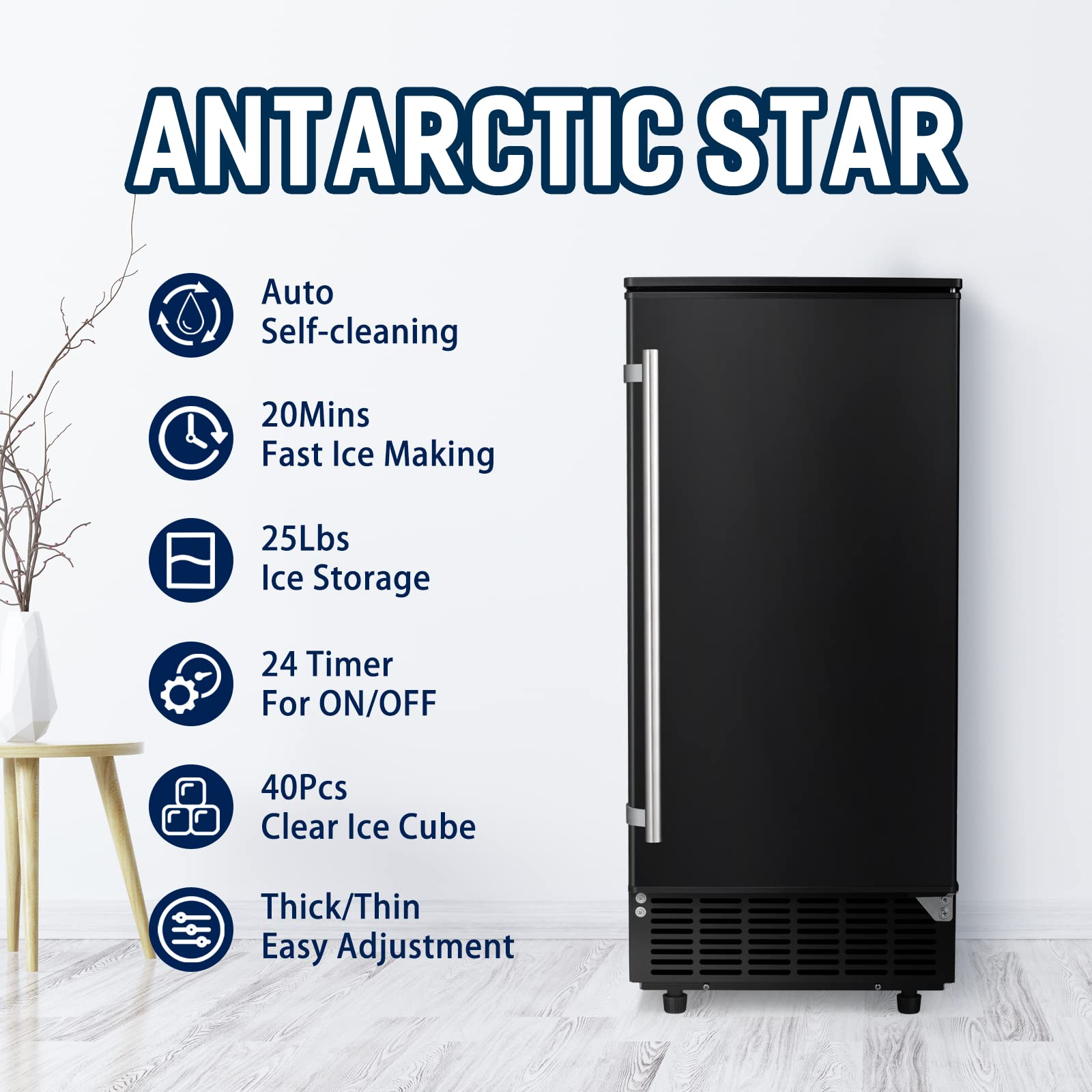 Antarctic-Star Commercial Ice Maker, Free Standing and Built In Ice Maker