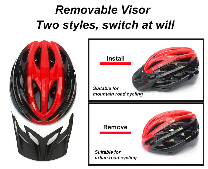 2022 New Adult Riding Bike Helmet with Removable Visor