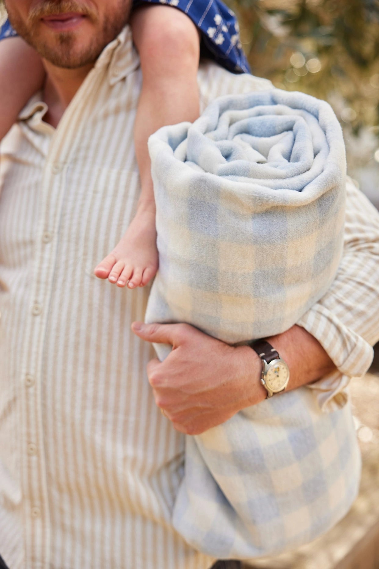 ChappyWrap Cozy Gingham Sky Blanket - Original Size